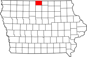 Map Of Iowa Highlighting Winnebago County