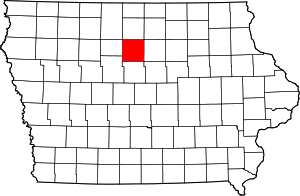 Map Of Iowa Highlighting Wright County