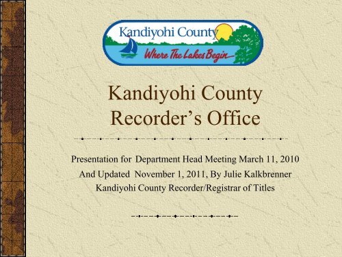 Image of Kandiyohi County Recorder of Deeds