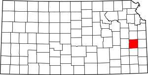 Map Of Kansas Highlighting Anderson County