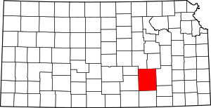 Map Of Kansas Highlighting Butler County