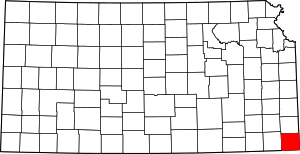 Map Of Kansas Highlighting Cherokee County