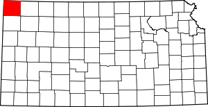 Map Of Kansas Highlighting Cheyenne County