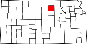 Map Of Kansas Highlighting Cloud County