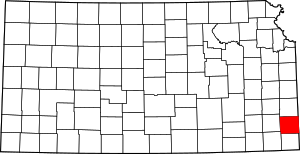 Map Of Kansas Highlighting Crawford County