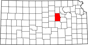 Map Of Kansas Highlighting Dickinson County