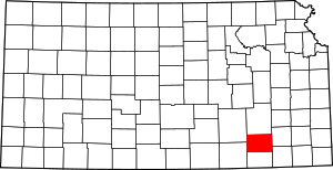 Map Of Kansas Highlighting Elk County
