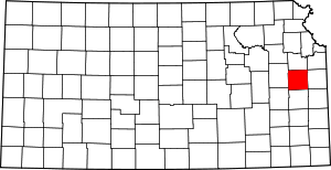 Map Of Kansas Highlighting Franklin County