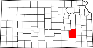 Map Of Kansas Highlighting Greenwood County