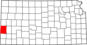 Map Of Kansas Highlighting Hamilton County