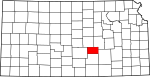 Map Of Kansas Highlighting Harvey County