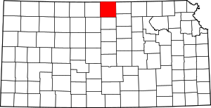 Map Of Kansas Highlighting Jewell County