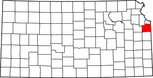 Map Of Kansas Highlighting Johnson County