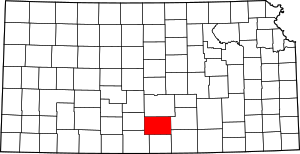 Map Of Kansas Highlighting Kingman County