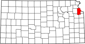 Map Of Kansas Highlighting Leavenworth County