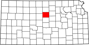 Map Of Kansas Highlighting Lincoln County