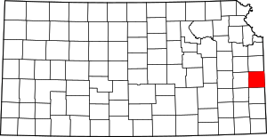 Map Of Kansas Highlighting Linn County