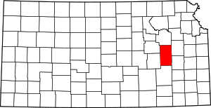 Map Of Kansas Highlighting Lyon County