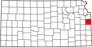 Map Of Kansas Highlighting Miami County