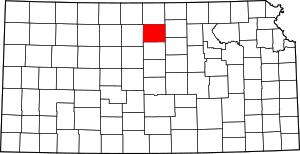 Map Of Kansas Highlighting Mitchell County