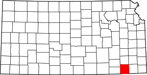 Map Of Kansas Highlighting Montgomery County