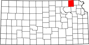 Map Of Kansas Highlighting Nemaha County