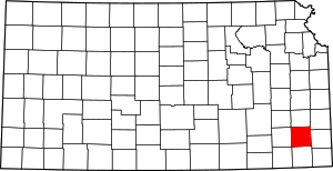 Map Of Kansas Highlighting Neosho County