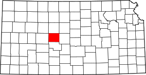 Map Of Kansas Highlighting Rush County