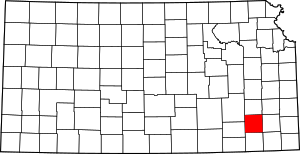 Map Of Kansas Highlighting Wilson County