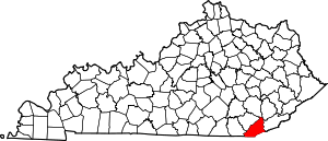 Map Of Kentucky Highlighting Bell County