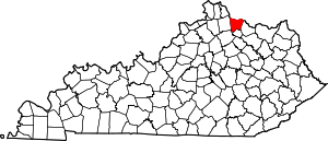 Map Of Kentucky Highlighting Bracken County