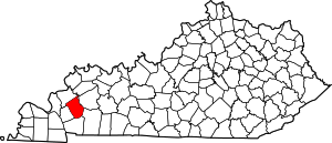 Map Of Kentucky Highlighting Caldwell County
