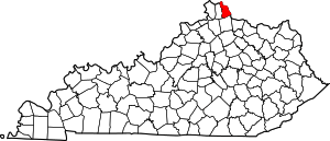 Map Of Kentucky Highlighting Campbell County