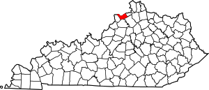 Map Of Kentucky Highlighting Carroll County