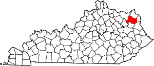 Map Of Kentucky Highlighting Carter County