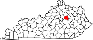 Map Of Kentucky Highlighting Clark County