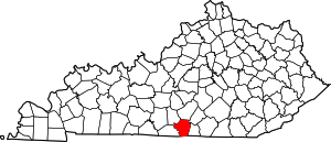 Map Of Kentucky Highlighting Cumberland County