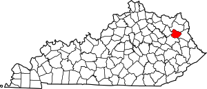 Map Of Kentucky Highlighting Elliott County