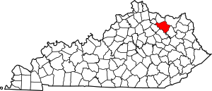 Map Of Kentucky Highlighting Fleming County