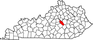 Map Of Kentucky Highlighting Garrard County