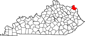 Map Of Kentucky Highlighting Greenup County