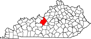 Map Of Kentucky Highlighting Hardin County