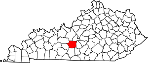 Map Of Kentucky Highlighting Hart County