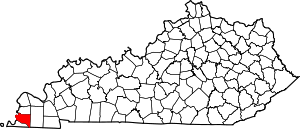 Map Of Kentucky Highlighting Hickman County