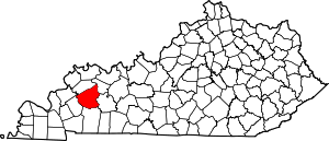 Map Of Kentucky Highlighting Hopkins County