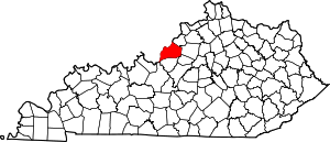 Map Of Kentucky Highlighting Jefferson County