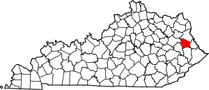 Map Of Kentucky Highlighting Johnson County