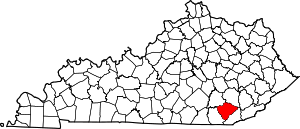 Map Of Kentucky Highlighting Knox County