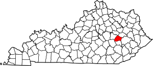 Map Of Kentucky Highlighting Lee County
