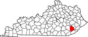 Map Of Kentucky Highlighting Leslie County